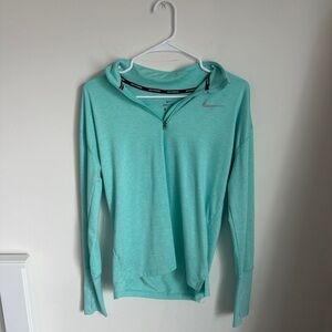 Nike Dri Fit 1/2 Zip Running Top Heathered Mint Small